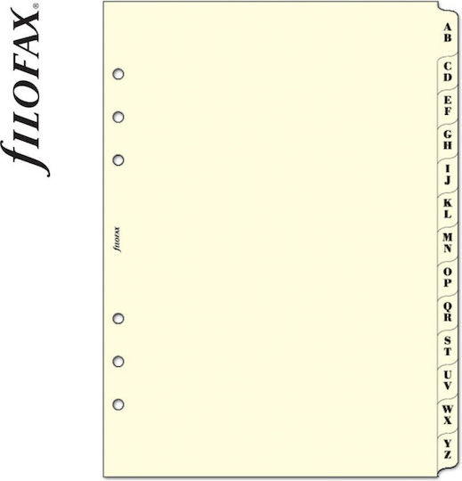 Filofax Хартиени Индекси за Документи A5 13бр Крем