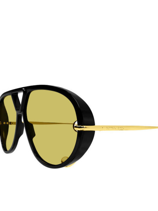Bottega Veneta Unisex Sunglasses with Black Frame and Yellow Lens BV1273S 003