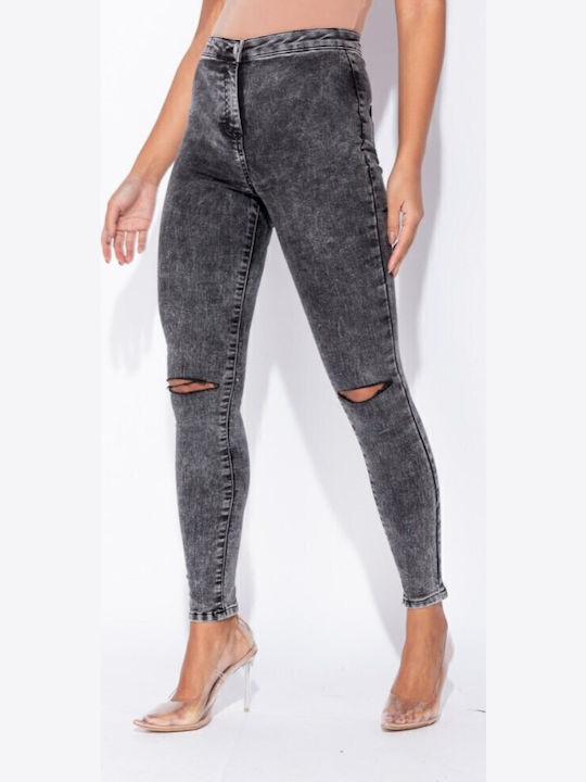 Ψηλόμεσο Γυναικείο Jean Παντελόνι σε Skinny Εφαρμογή Μαύρο