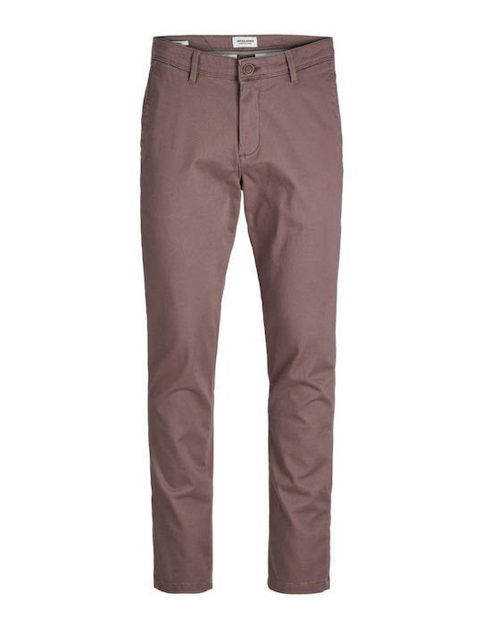 Pantaloni Chino Elastic cu Croială Slim Violet