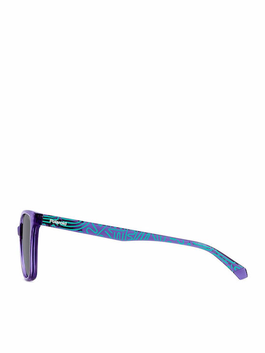 Polaroid Square Kids Sunglasses with Polarized Purple Lens