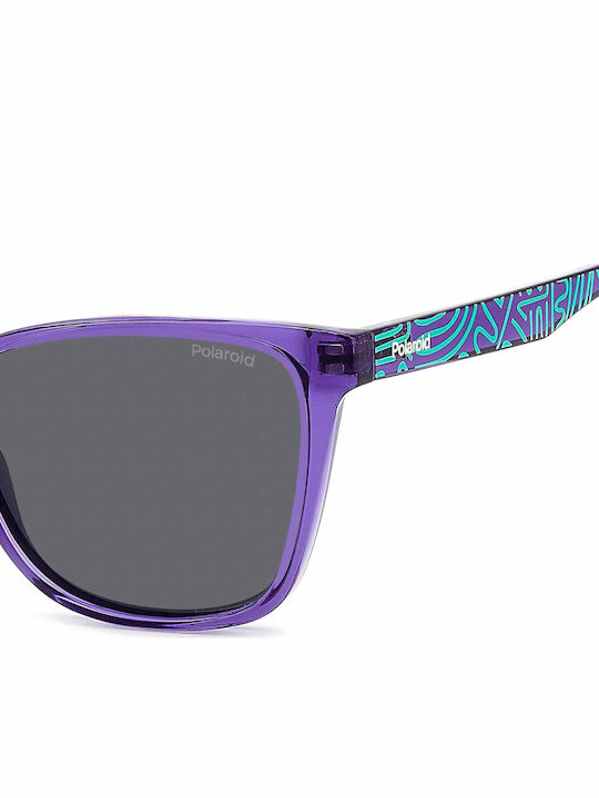 Polaroid Square Kids Sunglasses with Polarized Purple Lens