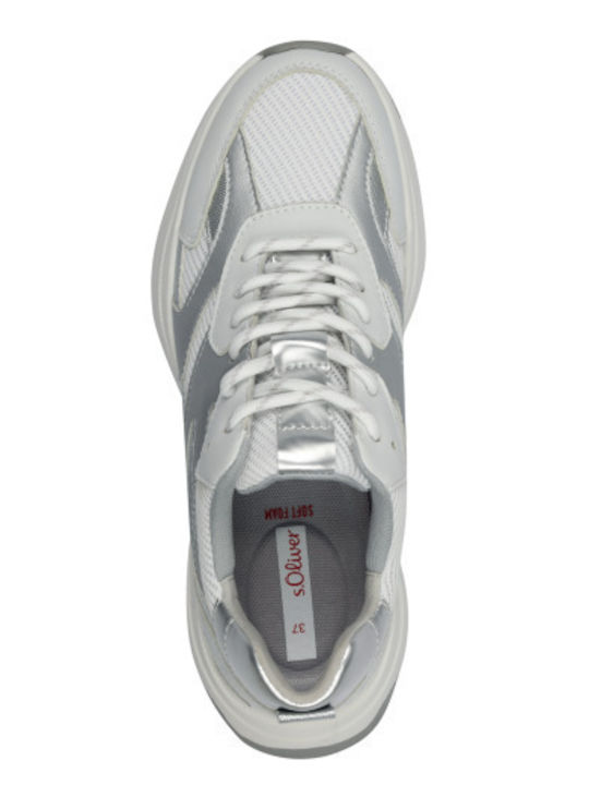 Γυναικεία Ανατομικά Sneakers Λευκό / Ασημί