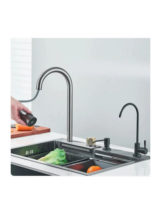 Επικαθήμενος Νεροχύτης Inox Μ60xΠ45cm Μαύρος