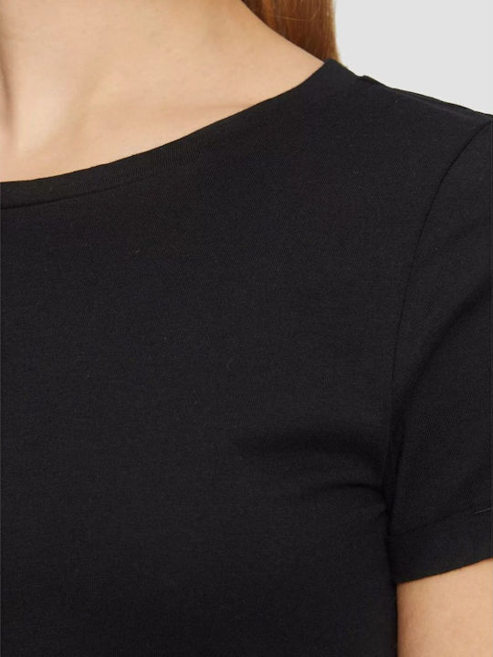 Women's Blouse Cotton Short Sleeve Black