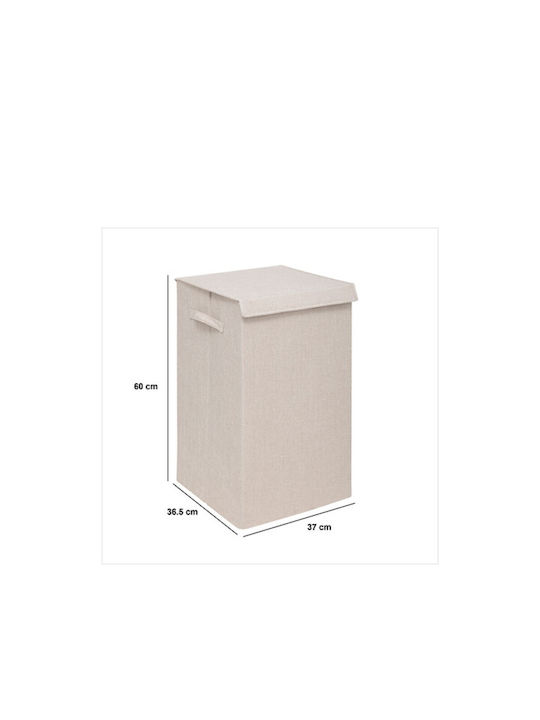 5Five Wäschekorb Stoff 74lt mit Deckel 37x36.5x60cm Weiß 5Five Wäschekorb Stoff 74lt mit Deckel 37x36.5x60cm Weiß