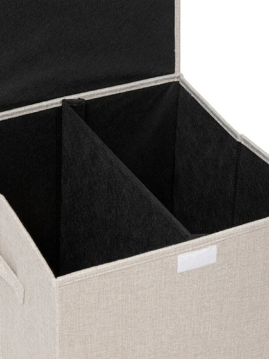 5Five Fabric Laundry Basket 74lt with Cap 37x36.5x60cm White