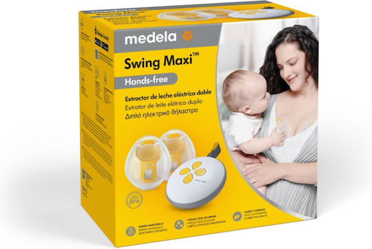 Medela Swing Maxi Freisprechgerät Tragbares Doppeltes Milchpumpe Strom Transparent 150ml