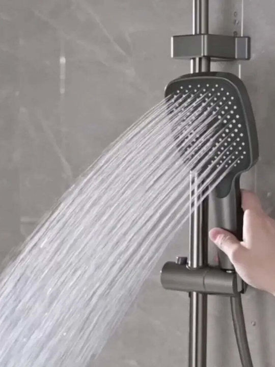 Wallex Adjustable Shower Column with Mixer 145cm Gray
