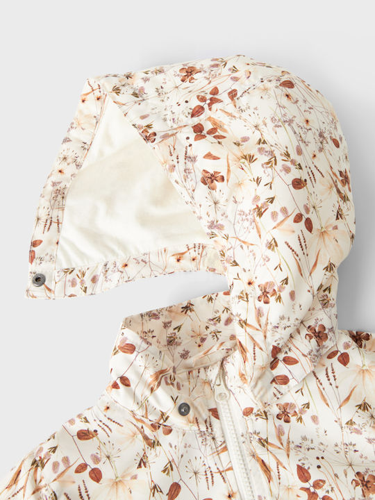 Wasserdicht Kinder Freizeitjacke mit Kapuze Ecru