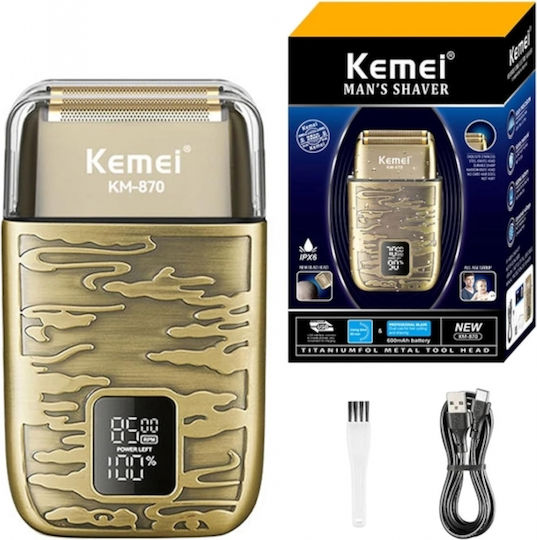 Kemei KM-870 Ξυριστική Μηχανή Προσώπου Επαναφορτιζόμενη