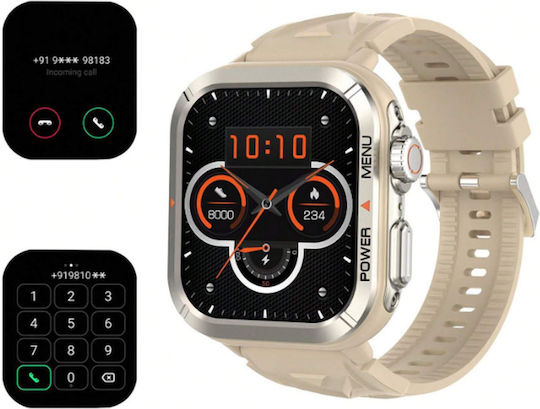 BlackView W30 Αδιάβροχο Smartwatch με Παλμογράφο (Μπεζ)