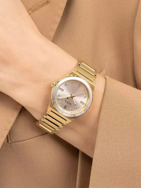 Boss Candor Women's Watch with Gold Metal Bracelet