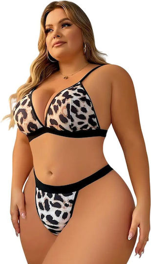 Women's Plus Size Set Annamu Leopard A-1026