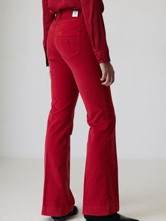 Dama Tesatura Pantaloni cu Croială Bootcut Red