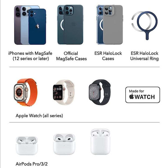ESR Magsafe Ladegerät 15W Weißs (HaloLock)