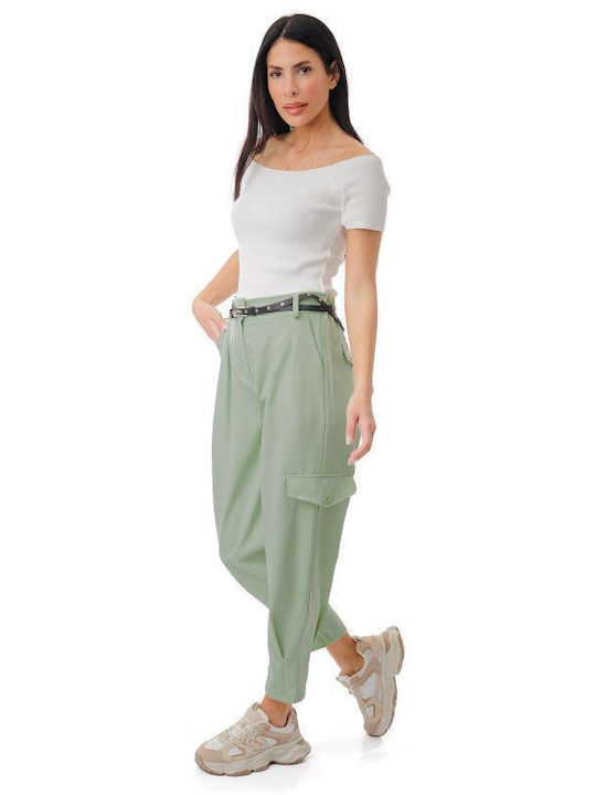 Pistachio Pleated Trousers