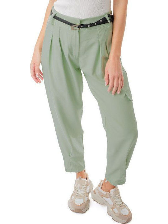 Pistachio Pleated Trousers