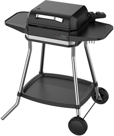 Primo PRBQ-40499 With Legs Electric Grill Smooth and Ribbed Plate 3050W with Lid and Adjustable Thermostat 41.8cmx37.3cmcm