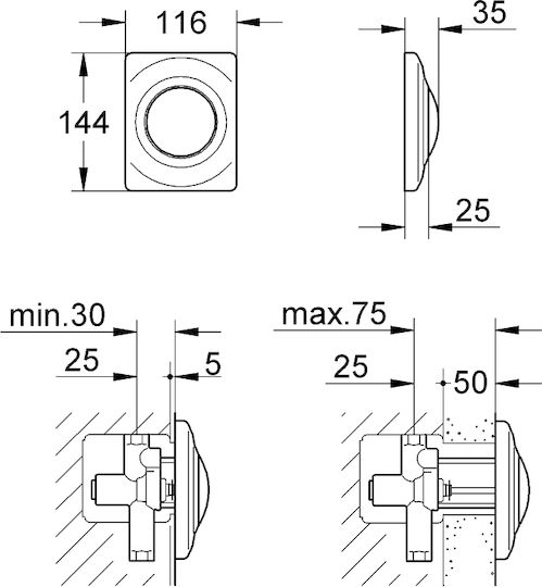 Grohe Surf Spülplatten für Toiletten Doppelspülung Alpine White