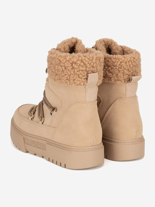 Stiefeletten Damen Beige