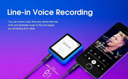 Joliker MP3 Player (32GB) with IPS Touch Screen 1.8" Blue MY532GB