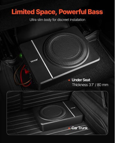 Vevor Subwoofer Αυτοκινήτου 8" 240W RMS με Κούτα