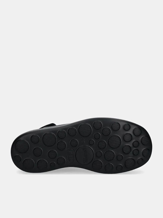 Δερμάτινα Γυναικεία Ανατομικά Σανδάλια Flatforms Μαύρα