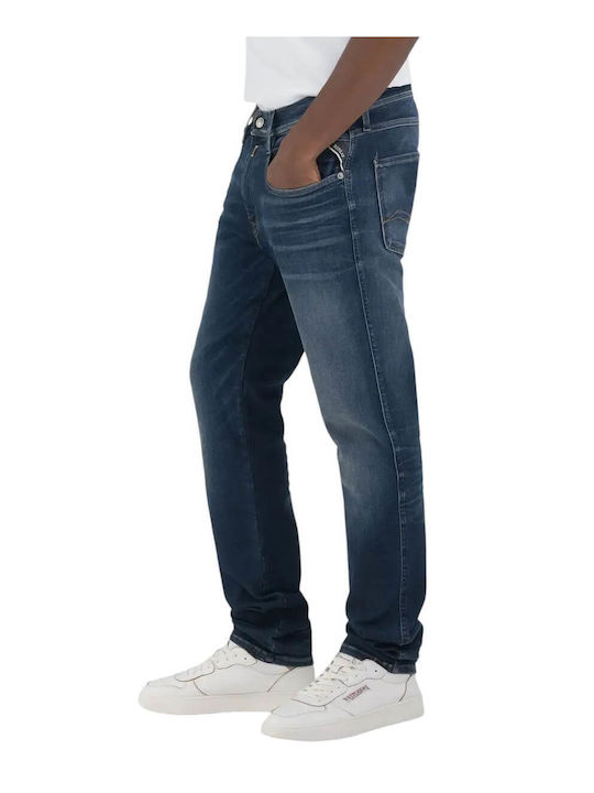 Anbass Men's Jeans Pants with Slim Fit Dark Blue
