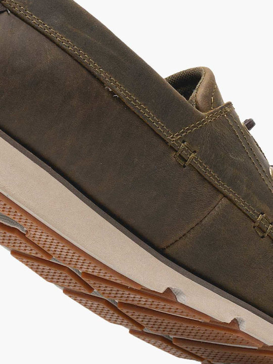 Men's Leather Boat Shoes Green