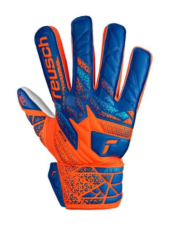 Reusch Attrakt Starter Solid Finger Support Kids Goalkeeper Gloves Orange