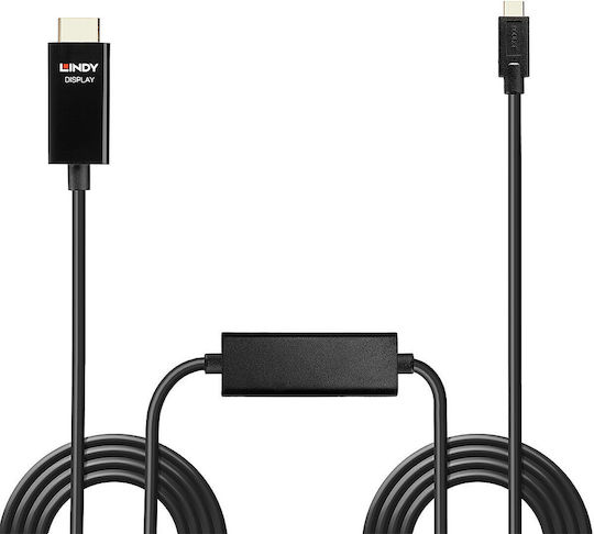 Lindy HDMI 2.0 Premium High Speed 4K 60Hz HDR Cable HDMI Male - USB-C Male 5m Black