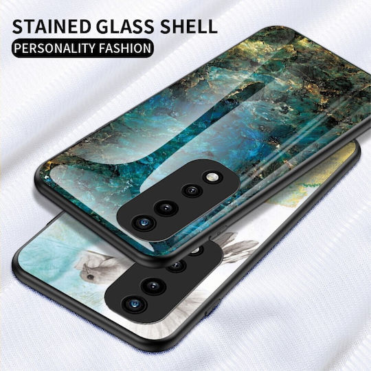 Σχέδιο Back Cover Tempered Glass / Σιλικόνης Πράσινο (Honor 70)