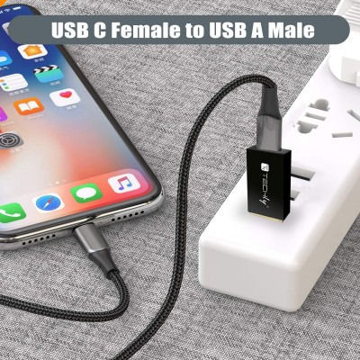 Techly USB-C Männlich Zu USB-C Weiblich Konverter Grau 1 Stück IADAP USB3-AFT