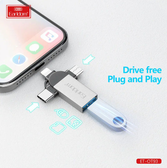 Earldom Ot93 Konverter Thunderbolt / USB-C / Micro-USB männlich zu USB-A weiblich 1Stück