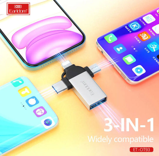 Earldom Ot93 Konverter Thunderbolt / USB-C / Micro-USB männlich zu USB-A weiblich 1Stück