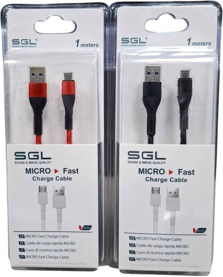 SGL Regular USB 2.0 to micro USB Cable Μαύρο 1m 1τμχ
