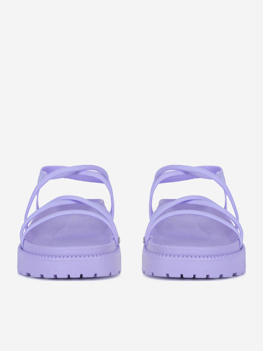 Flache Sandalen für Damen Flatforms in Lila Farbe
