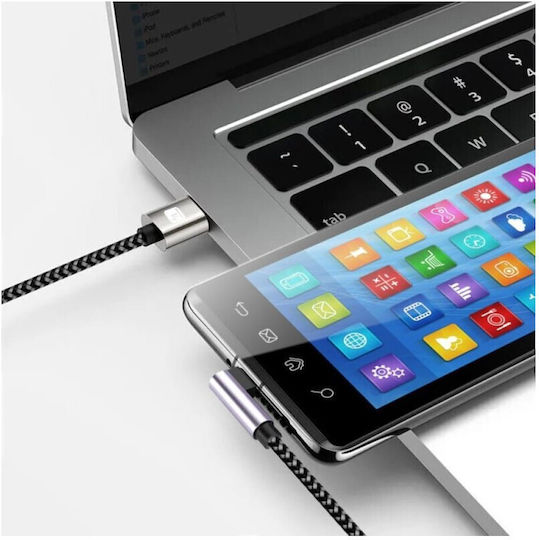 Techly Braided USB 2.0 Cable USB-C male - USB-C PD Ασημί 0.5m ICOC MU2CC9-005-AL