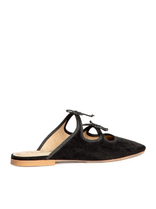 Flach Mules in Schwarz Farbe