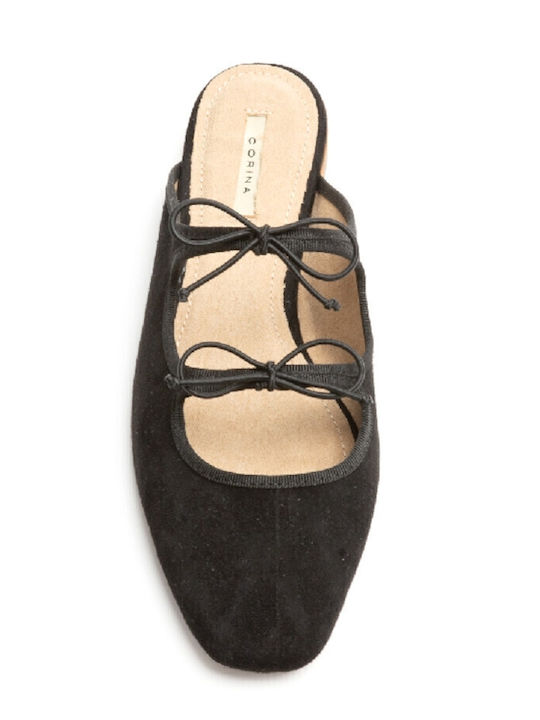 Flach Mules in Schwarz Farbe