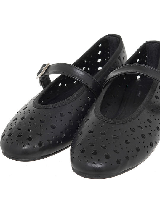 Synthetic Leather Ballerinas Black