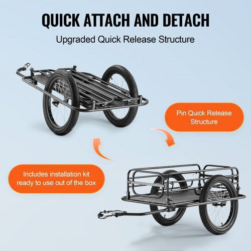 Vevor Bicycle Trailer Load Capacity 275 Pounds Durable Bicycle Cart Yykhz2275b00p8ev8v0
