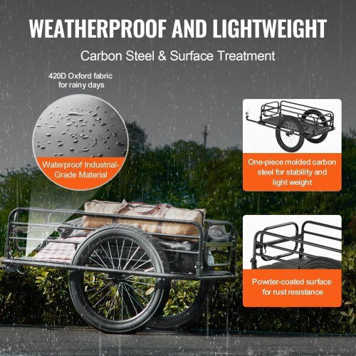Vevor Bicycle Trailer Load Capacity 275 Pounds Durable Bicycle Cart Yykhz2275b00p8ev8v0