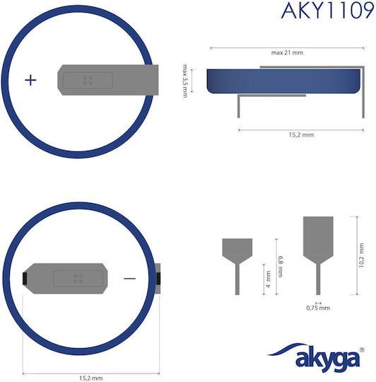 Akyga Hp2b Batterie Lithium für Uhren CR2032 3V 1Stück