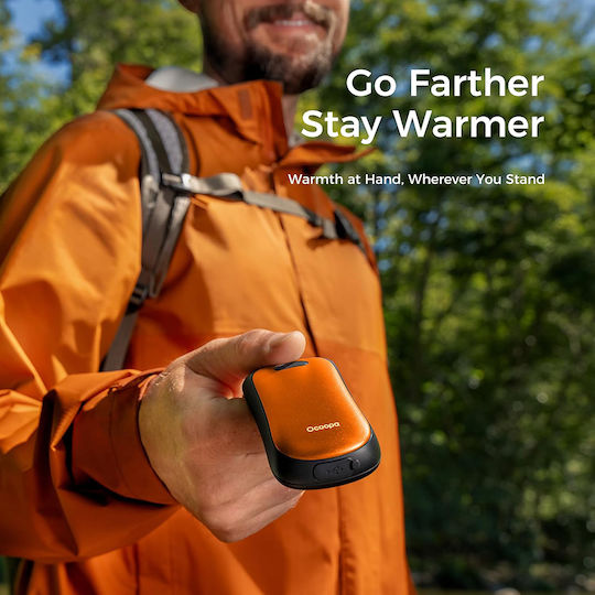 Ocoopa Hand Warmer Ut4 Urban Ut3061 Og Usb-c Ip45 Adjustable Heat Magnetic Strap 2x 3000mah Orange