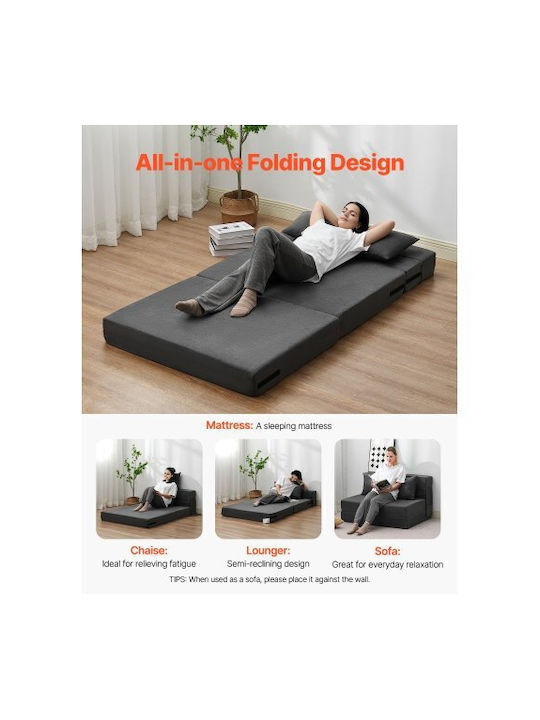 Multifunctional Bean Bag Sofa Dark Gray 195x100.5x15cm