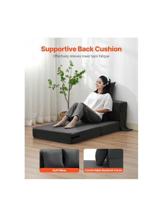 Multifunctional Bean Bag Sofa Dark Gray 186x73x15cm