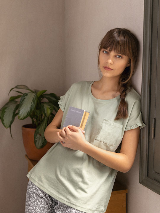 Pink Label Set Pijamale pentru Femei Aqua