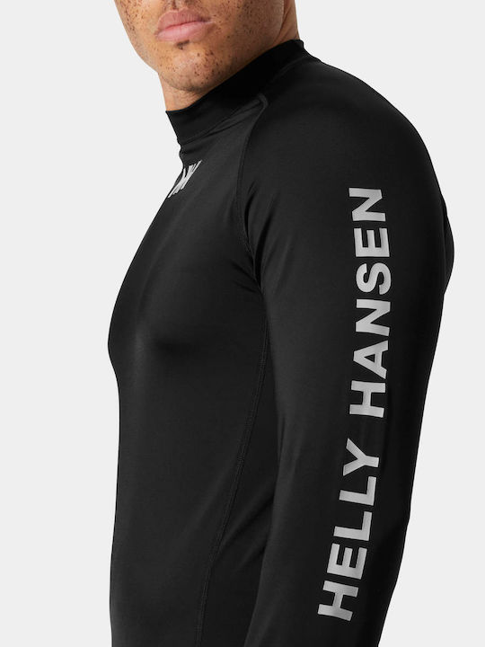 Helly Hansen Waterwear UPF 50+ Men Long Sleeve Sun Protection Shirt Black